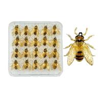 20 piezas Señuelos para Trucha Señuelos simulados en forma de abeja con estuche kit de con mosca para trucha cebos biónicos para agua dulce para bar salmón