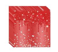 20 Piezas Servilletas de Papel Decoradas,Brillante Servilletas Rojo Vajilla Desechables Absorbentes Reciclables,Decoracion de Mesa Almuerzo Cena Cóctel para Fiesta Cumpleaños Boda Navidad