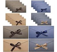 20 Piezas Sobre de cinta de papel kraft vintage, el diseño de la cinta hace que el sobre sea más elegante y avanzado(4 colores)