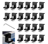 20 Piezas Soporte Placa Solar 30 mm: Soporte Placas Fotovoltaicas de Aleación de Aluminio con Tuercas y Tornillos Para la Fijación de Carriles de Montaje Fotovoltaicos para Paneles Solares