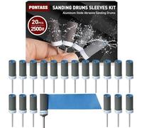 20 Piezas Tambores de Lijado para Dremel Accesorios, 2500 Granos Mangas de Lijado con Vástago 3 mm Cilindros de Lijado, Lija Accesorios Lijas de Tambor Utilizado para lijar, Pulir y Desoxidar Metales