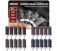 20 Piezas Tambores de Lijado para Dremel, Mangas de Lijado con Vástago 3 mm Cilindros de Lijado,600/800/1000/1200 Granos Lija Accesorios Lijas de Tambor para Lijado Y Eliminación de Óxido En Metales