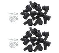 20 piezas Tapa Aislante de Bujía, Goma Negra con Clip interno | Capuchón de Encendido para Motosierra de Gasolina, Ajuste Seguro, Evita Fallos, Taller y Reparación