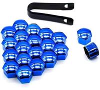 20 Piezas Tapa Tuerca Rueda para Maserati Levante MC20 Quattroporte Quattroporte Trofeo, Tapones Tornillos Ruedas Hexagonal Tapa Protección con Herramienta Extracción,17mm-Blue