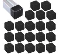 20 Piezas Tapas de plástico para Patas de Silla, 40 x 40 mm Tapas Protectoras de Perfil de Aluminio, Protectores de Patas de Muebles, Tapa de Tubo Cuadrado, para Sillas Mesas y Muebles (Negro)