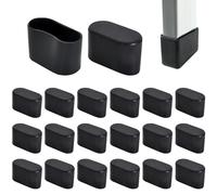 20 Piezas Tapas de Puntas de Patas de Silla, Tapas Fundas para Patas de Silla de Mesa, Antideslizante Plástico Tubo de Pierna de Ovalada, Protectores de Pies de Silla (Negro, 40x20mm)