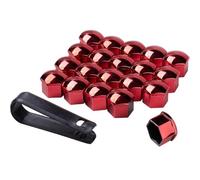 20 Piezas Tapas para Tuercas de Rueda Coche para Nissan X-Trail, Antioxidante Cubierta de Tornillo Neumático Decoración Accesorios,D/Red-B/19mm