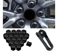 20 Piezas Tapas para Tuercas para Audi Q5 Sportback 2021 2022 2023 2024, Tapa Tuerca Rueda Tapón para Tornillos Ruedas Cubiertas Hexagonales Tapones Tornillos Ruedas Coche,Bla-ck-19mm
