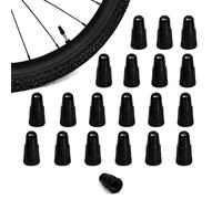 20 Piezas Tapones de Válvula Presta para Bicicleta, Tapas de Válvula Francesa y Sclaverand, Tapones Antipolvo de Plástico para MTB, Carretera, E-Bike, Ciudad, Trekking, Negro, Repuesto