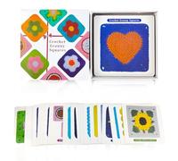 20 Piezas Tarjetas con Patrones de Ganchillo Cuadrados, con Diversos Diseños en Colores Vivos Que No Se Destiñen, Incluye Una Caja de Almacenamiento, para Guardar Patrones de Punto y Ganchillo