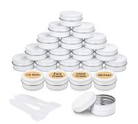 20 Piezas Tarros de aluminio vacío recipiente de cosmética para crema loción máscaras mini velas cosméticos arte de uñas (20 ml)