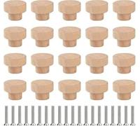 20 Piezas tiradores de cajones de madera，Pomos de Madera para Cajones，para Cajones Armarios Cocina Dormitorio Aparador.