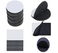 20 Piezas Tiras Adhesivas de Gancho y Bucle, 5 x 5 cm Redondo y 4 x 6 cm Rectangula Adhesivo Doble Cara Reutilizable Nylon Cinta De Gancho y Bucle para Manteniendo Las Alfombras Tapetes Cortinas