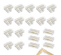 20 Piezas Transparente Juego De Conectores LED, 6PCS Conectores rápido Centrales Transparentes 14PCS en Forma L de Esquina en Forma Luces Tiras Sin Soldadura Para Tiras LED 8mm Ancho y 2 Pines
