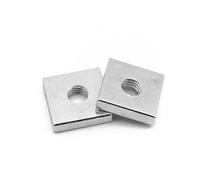 20 piezas tuerca cuadrada M3 M4 M5 M6 bloque cuadrangular fino galvanizado de acero al carbono galvanizado(M4x7x7x2mm)