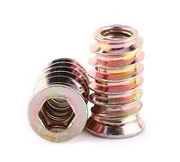 20 Piezas Tuercas para Madera, Insertos Roscados Tacos de M adera Remaches Roscados con Hexágono Interior Tuerca de Accionamiento de Acero Al Carbono Galvanizado Inserto(M6*20mm)