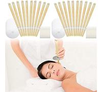 20 Piezas Velas para Los Oídos, kit para eliminar la cera, velas para los oídos de cera de abeja 100% natural para el cuidado de la salud, incluye discos y bastoncillos de algodón