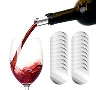20 Piezas Vertedor Vino Antigoteo Discos Vertedores Vino Antigoteo Vertedor Vino Discos Láminas Reutilizables Vertedores Redondos de Vino para Verter Sin Goteo Restaurantes Hoteles Bares Clubes, Plata