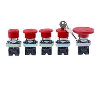 20 piezas XB2-BS142 XB2-BS442 XB2-BS542 1NC Interruptor de botón pulsador giratorio de parada de emergencia con llave, 2 posiciones de bloqueo, botón de cabeza de hongo de 22 mm(XB2-BS142)