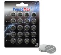 20 pilas alcalinas PoundMax LR1130 de 1,5 V