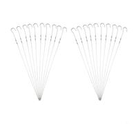 20 pinchos de barbacoa de acero inoxidable planos reutilizables para carne, mariscos y verduras, mango antideslizante de 35,5 cm, tenedores de barbacoa al aire libre