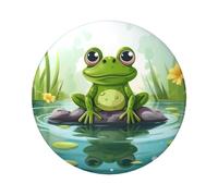 20 pines de botón de rana en un estanque, insignias redondas de 2.4 pulgadas, kit de botones personalizados para fotos, suministros de manualidades, proyectos de fiesta de bricolaje