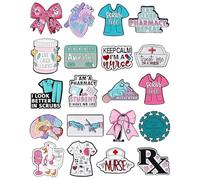 20 pines de esmalte médico a granel con bolsa de almacenamiento, alfileres de solapa para enfermeras, farmacéuticos, médicos, mochilas, abrigos, broches decorativos, alfileres de enfermería para