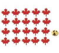 20 pines de solapa con logotipo de hoja de arce de Canadá, insignias de botón de aleación, recuerdos de viaje de Canadá, accesorios del Día Nacional de los Patriotas, 2,6 cm x 2,4 cm, metal, sin