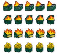 20 pines de solapa con texto en inglés "Dumpster Fire I'm Fine", bonitos accesorios de escritorio, regalos divertidos para compañeros de trabajo y agradecimiento a los empleados