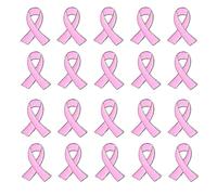 20 pines de solapa para apoyar el cáncer de mama, insignias de cinta rosa para eventos de caridad, recaudación de fondos y decoración personal en sombreros o bolsas, broche de aleación esmaltada