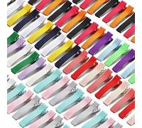 20 pinzas de cocodrilo 50 mm con forro cinta for niñas princesas, horquillas metal for el cabello(Mix color)