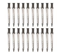 20 Pinzas de Pico de Pato de Acero Inoxidable, Clips Metálicos Profesionales con Cierre Automático para Seccionar Cabello, Ideales para Peluquería, Tinte y Uso Diario en Casa, Color Plateado