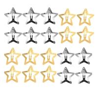 20 pinzas para el pelo con forma de estrella, color plateado y dorado, para niñas y madamas
