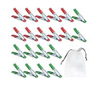 20 pinzas para tienda de campaña, con 1 bolsa de almacenamiento, adecuadas para bares, picnics y para secar ropa (rojo, verde)