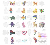 20 Placas de Cuentas Para Planchar, 5mm Hama Beads Plantillas, plantillas transparentes con 20 tarjetas de colores para niños, para Niños Adultos Artesanía DIY Manualidades, Regalopara Niños y Niñas