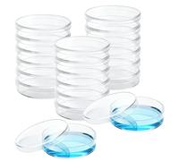 20 Placas de Petri de Plástico con Tapa, 70 mm x 15 mm Estéril Transparente,Placas De Petri De Bacterias para Laboratorios,Biología,Microbiología Equipadas