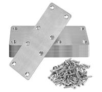 20 placas planas de reparación de madera, fijación de conexión, sujeción de conexión recta, abrazadera de metal para conectores de muebles