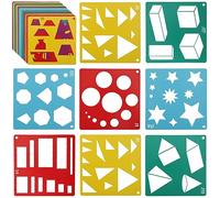 20 Plantillas de Pintura para Niños, Plantillas de Formas Geométricas 5 Colores Plantillas Simples para Pintar Patrones Bonitos Diseño de Plantillas de Dibujo para Niños Manualidades