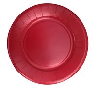20 platos de cartón compostable diám. 18 cm 100% Nature rojo
