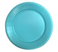 20 platos de cartón compostable diám. 18 cm 100% Nature turquesa