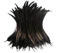 20 plumas de cola de gallo negro a granel naturales de 16-18 pulgadas, 40-45 cm, para manualidades, bodas, atar, plumas, fiestas, actuaciones, decoración de bricolaje, plumas de cola de gallo