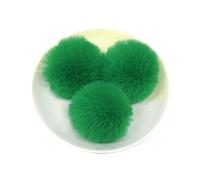 20 pompones de 4 cm de pelo sintético con lazo elástico para manualidades, decoración de Navidad, decoración de mesa, decoración de cumpleaños, accesorios de ropa, color verde