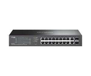 20-PORT 1G EASY MANAGED SWITCH - 16-P POE+ STEEL CASE AND FANLESS