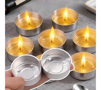 20 portavelas redondos de aluminio para cumpleaños, decoración de atmósfera, mini taza de vela de fondo plano, 3,72 x 1,5 cm