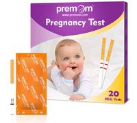 20 Premom Prueba de Embarazo de Alta Sensibilidad: Test Rápido de hCG 10 mUI/ml de Orina con App Inteligente Premom丨Tira Reactiva de Embarazo (20HCG)