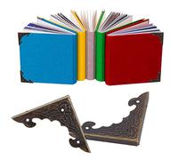 20 protectores de esquina vintage, protector de borde de joyero, protector de esquina triangular para caja de almacenamiento, joyero, gabinete, cofre de madera, mesa, escritorio (S Bronce)