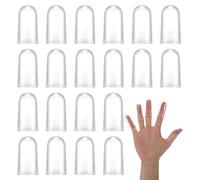 20 protectores de pulgar, protectores de dedos de silicona transparente y protector de pulgar para heridas, cortes y ampollas (2 x 4 cm)