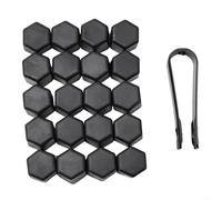 20 protectores de tuerca de rueda de 17 mm hechos de silicona estabilizada UV para mantener las propiedades físicas durante la exposición prolongada al aire libre (negro)
