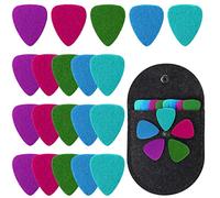 20 púas de fieltro para ukelele con forma de corazón con funda para púas, multicolores, de fieltro, de fácil agarre, lindas púas de ukelele para bajo, ukelele, guitarra