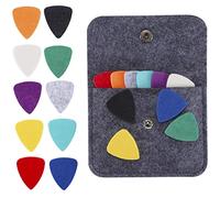 20 púas de fieltro para ukelele, guitarra, bajo y estuche para púas (varios colores)